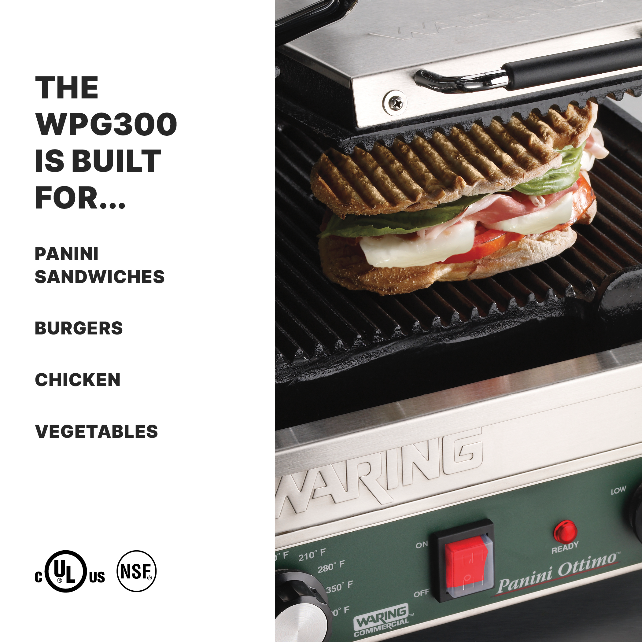Double Ribbed Panini Grill, 17" x 9.5"